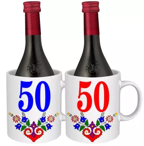 Hrnek s vínem – k narozeninám s výročním číslem 50