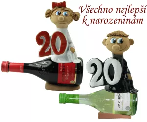 Figurka na víně k narozeninám s číslem 20