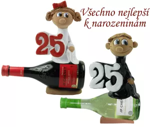 Figurka na víně k narozeninám s číslem 25
