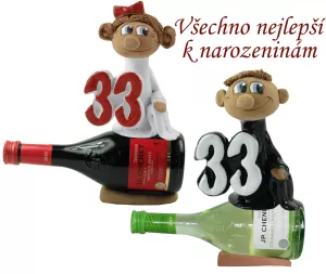 Figurka na víně k narozeninám s číslem 33