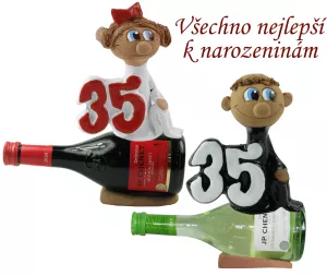 Figurka na víně k narozeninám s číslem 35