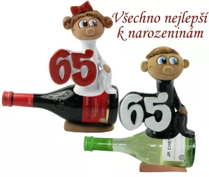 Figurka na víně k narozeninám s číslem 65