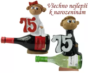 Figurka na víně k narozeninám s číslem 75