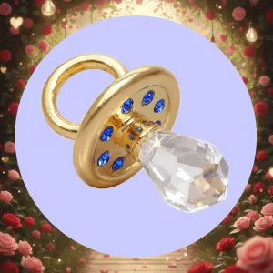 Pozlacený dekorační dudlík se Swarovski krystalem