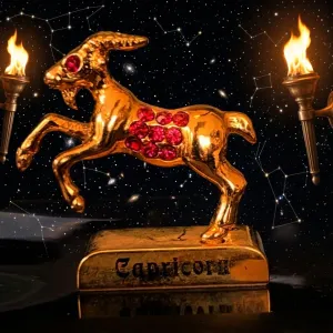 Pozlacená figurka Znamení KOZOROH – Odhodlání a Síla