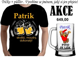 Pánské tričko s půllitrem a jménem na přání