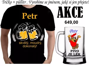 Pánské tričko s půllitrem a jménem na přání 2