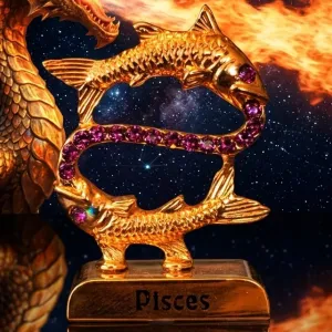 Pozlacená figurka Znamení RYBY – Intuice a Duchovní Hloubka