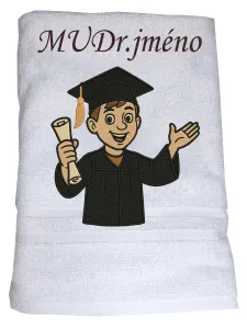 Osuška pro studenta se jménem a titulem MUDr.