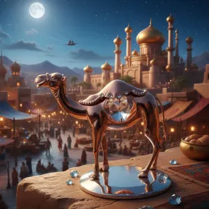 Dekorativní velbloud v bronzovo-zlatém provedení