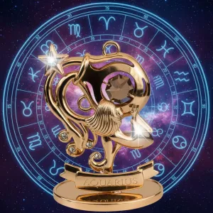 Pozlacená figurka Znamení VODNÁŘ (se Swarovski krystaly)