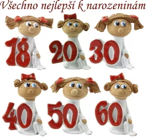 Narozeninová figurka - žena s číslem