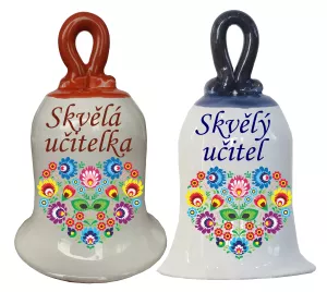 Zvonek s folklórním srdíčkem pro učitele, učitelku