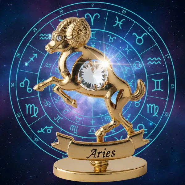 Pozlacená figurka Znamení BERAN (se Swarovski krystaly)