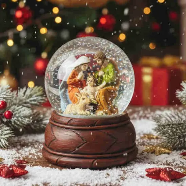 ❄️ Kouzelné Vánoční Sněžítko: Betlém se Svatou Rodinou 🌟