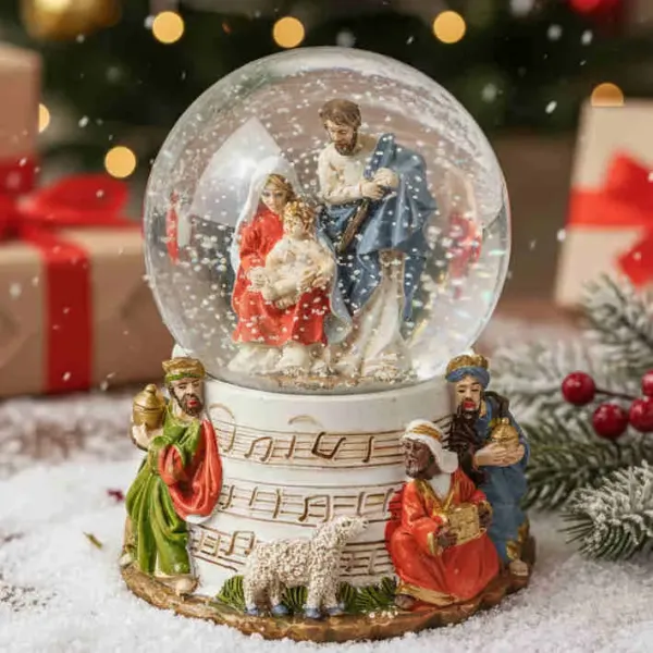 👑 Sněžítko Betlém: Svatá Rodina se Třemi Králi  🌟