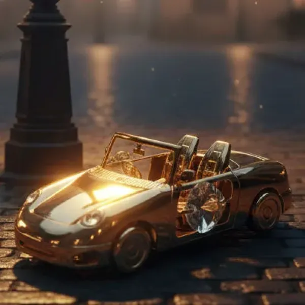 Pozlacená dekorace Sportovní kabriolet