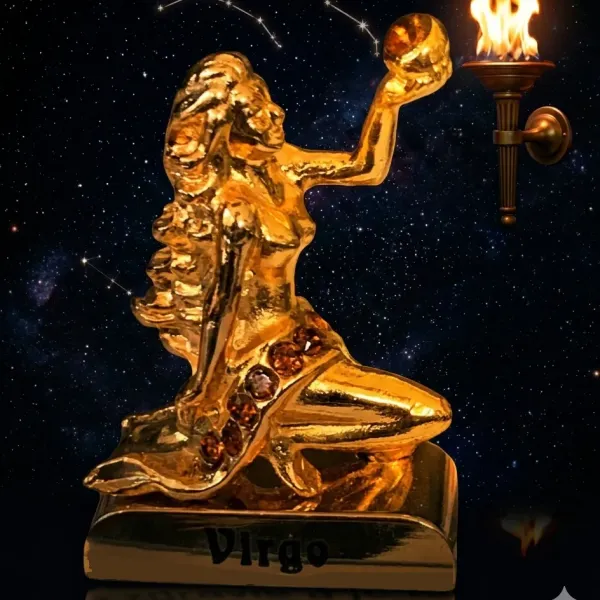 Pozlacená figurka Znamení PANNA – Čistota a Moudrost