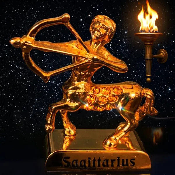Pozlacená figurka Znamení STŘELEC – Dobrodružství a Cílevědomost