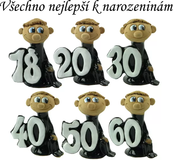 Narozeninová figurka - muž s číslem