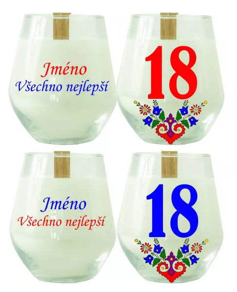 Soya Insight – svíčka ze sójového vosku se jménem na přání a číslem 18