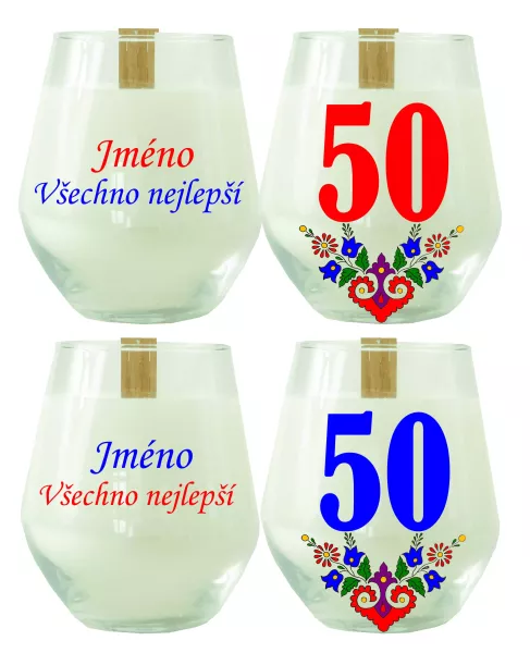 Soya Insight – svíčka ze sójového vosku se jménem na přání a číslem 50
