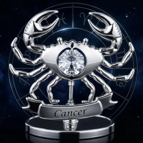 Postříbřená figurka Znamení RAK (s krystalem)