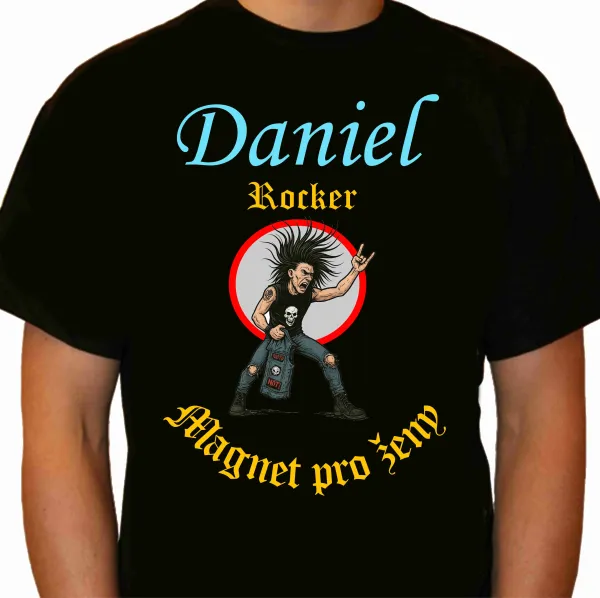 🎸 Personalizované tričko "Rocker: Magnet pro ženy!" se jménem 😉