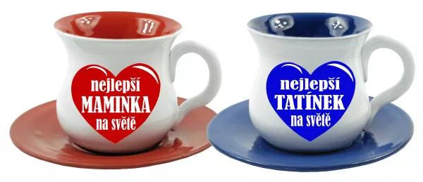 Šálek s podšálkem pro maminku a tatínka