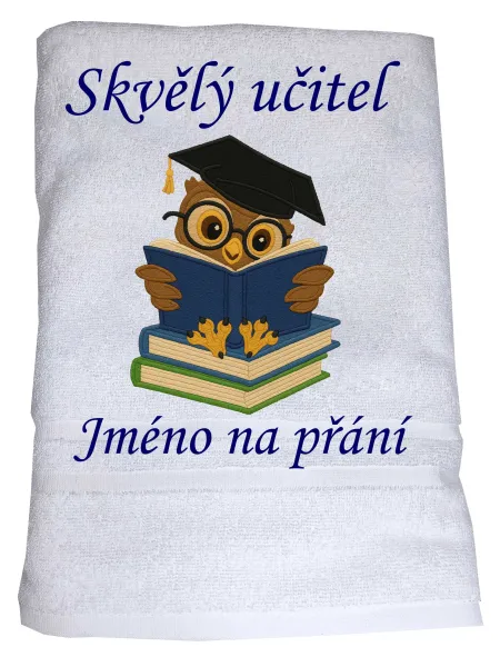 Osuška pro skvělého učitele se jménem na přání..