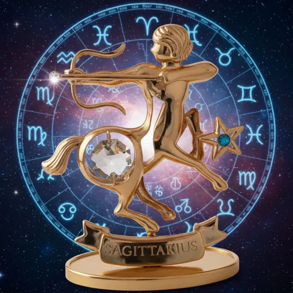 Pozlacená figurka Znamení STŘELEC (se Swarovski krystaly)