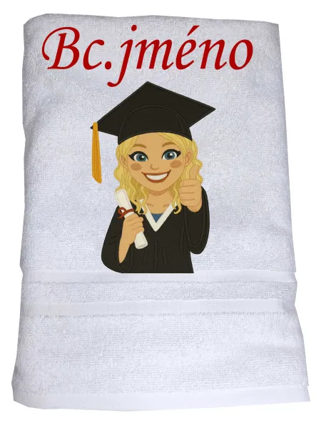 Osuška pro studentku se jménem a titulem Bc.