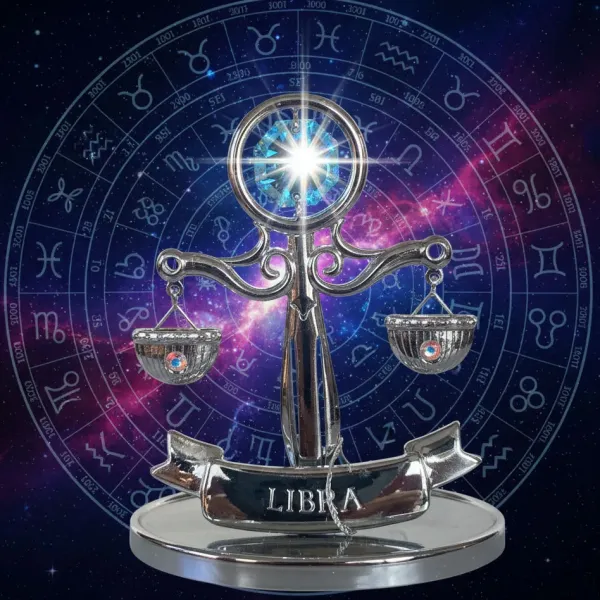 Stříbrná figurka Znamení VÁHY (se Swarovski krystaly)